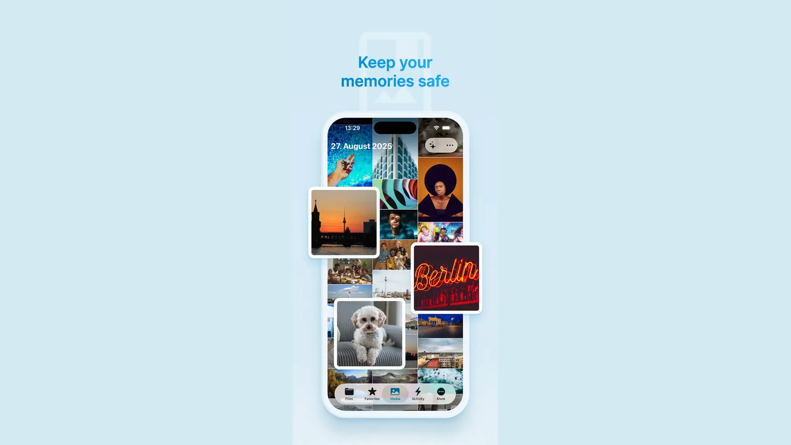 Files iOS app: unified search, photo library, sharing dialog, and offline access